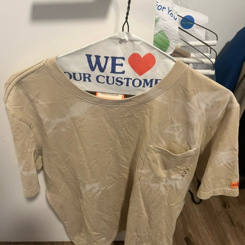 Mens, Scotch and Soda, beige tie-dye t-shirt. New with tags